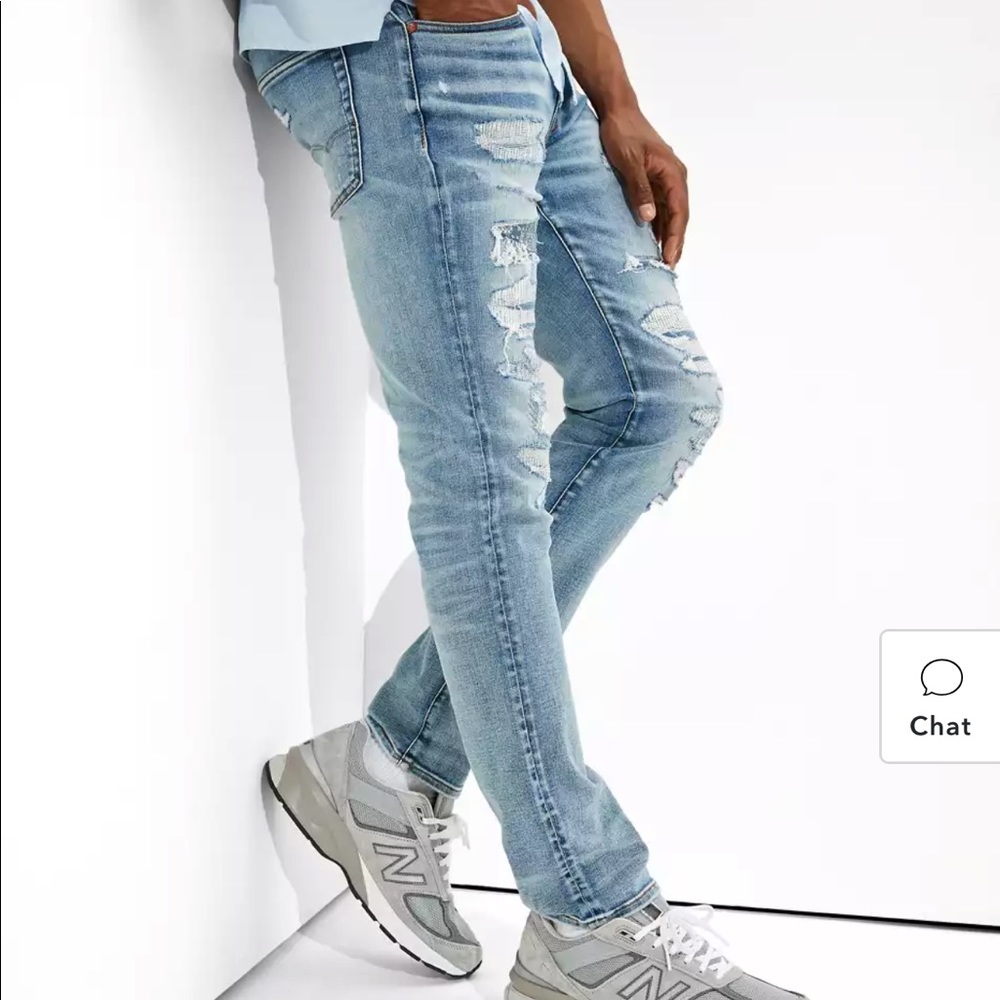 Express Men Ripped Patched Jeans